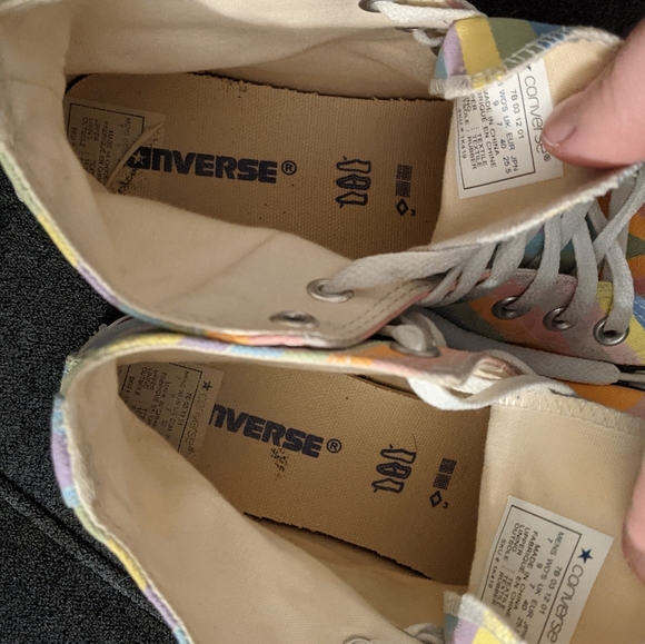 Pastel Rainbow Stripe Converse All-stars W9 - Picture 5 of 8